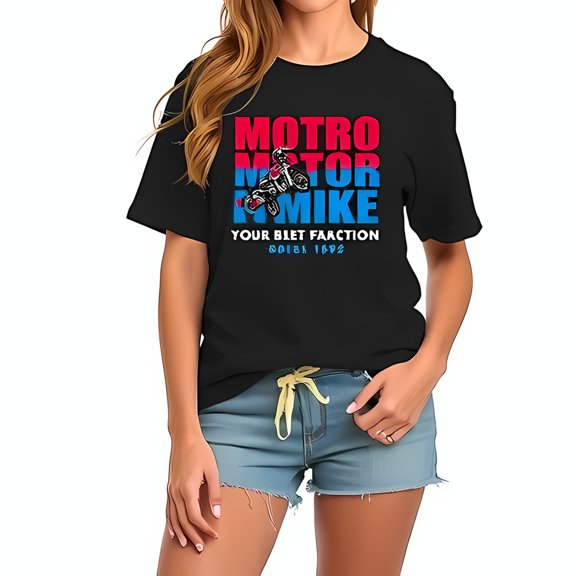 MOTRO Graphic T-Shirt for Women - Bold Motocross Design with Faction Detail - Casual Summer Style