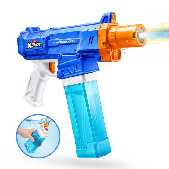 XSHOT Water Turbo Stream Motor Soaker (30ft Range) Motorized Outdoor Water Blaster by ZURU Ages 5+