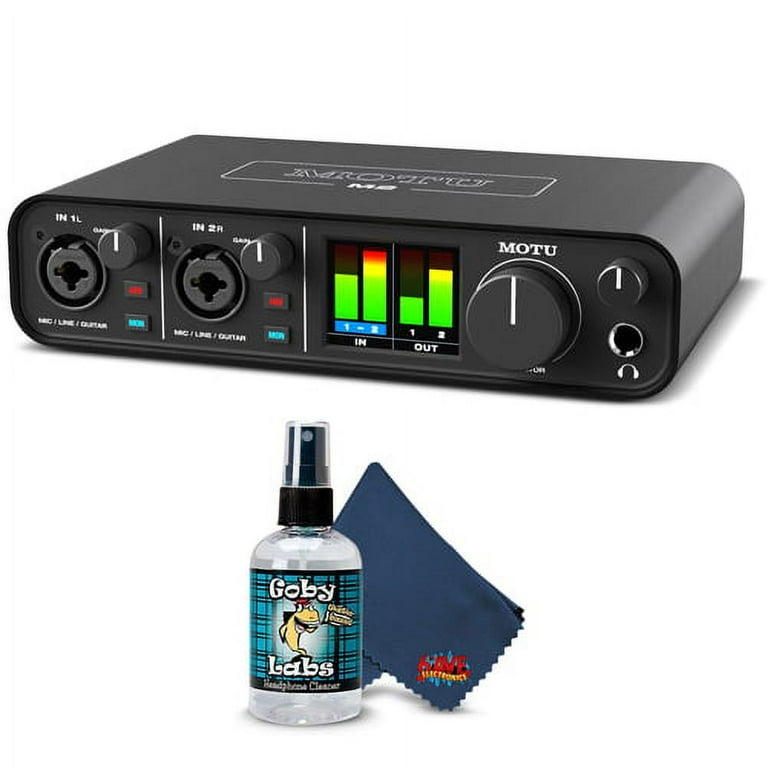 MOTU M2 2x2 USB-C Audio Interface Bundle with 6Ave Cleaning Kit