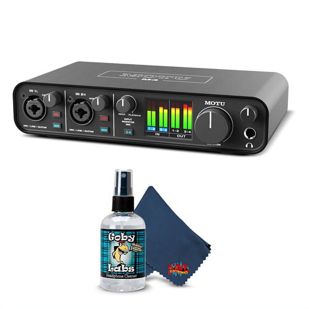 MOTU M4 4x4 USB-C Audio Interface Bundle with 6Ave Cleaning Kit