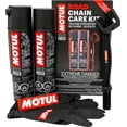 thumbnail image 1 of Motul C1 Chain Cleaner and C2 Motorcycle Chain Lube Kit with Brush, Gloves, and Sticker, Complete Road Motorcycle Maintenance Kit for Street Bikes and Karts, 1 of 4