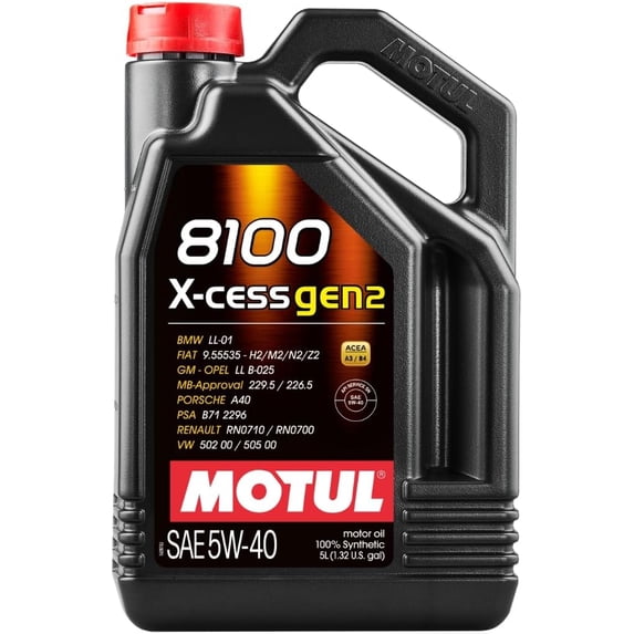 MOTUL 8100 X-Cess Gen 2 SAE 5W40 Full Synthetic Motor Engine Oil 5 Liter Bottle