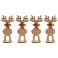 thumbnail image 1 of MOUDUO 4 Pcs Personalized Freestanding Reindeer Christmas Decoration Wooden Deer Reindeer Tabletop Ornament, 1 of 3
