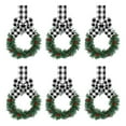 thumbnail image 1 of MOUDUO 6 Pcs Mini Christmas Cabinet Wreaths Decorative Ribbons with Berries and Bows Perfect for The Festive Atmosphere Ideal for Home and Holiday Decorations Clearance, 1 of 5
