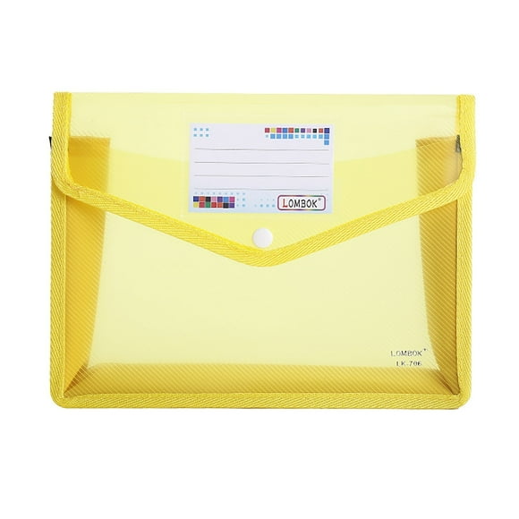 MOUDUO Clearance Sale!  Plastic Envelopes,Clear Plastic Folders Plastic Envelopes for Documents, Reusable Clear File Folders Plastic File Bag (Yellow)