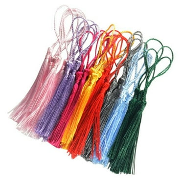 MOUDUO Home Ornament 120Pcs Mini Bookmark Tassel Ribbon Fringe DIY Sewing Craft Home Decor