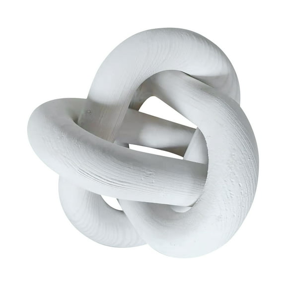 MOUDUO Home Ornament Wood Chain Link White 3 Knot Decoration Hand Carved Chain Knot Wood Knot Decor Coffee Table Rustic Chain Knot R Wooden Chain Knot for Coffee Table Home Decor