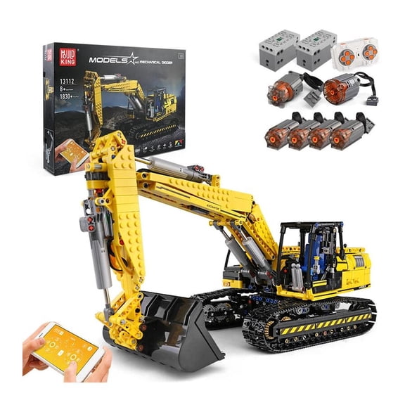 MOULD KING 13112 Excavator APP RC Technic Truck Car Kids Toys Building Block