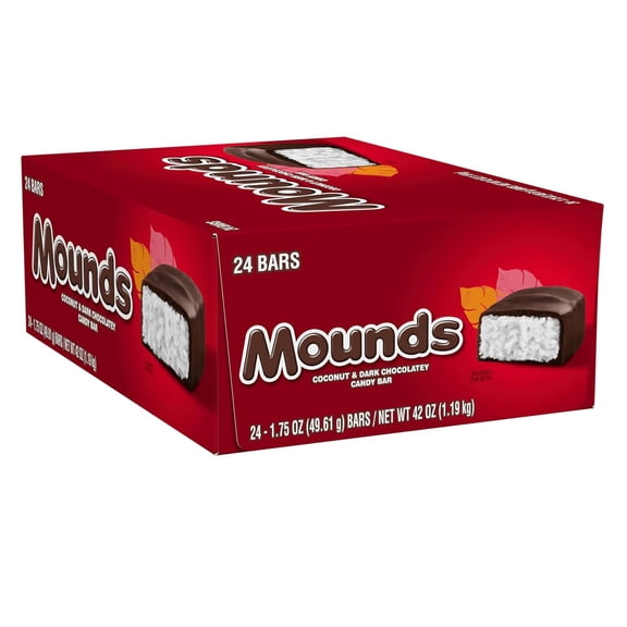 MOUNDS Coconut and Dark Chocolatey Candy Bars, 1.75 oz (24 Count)