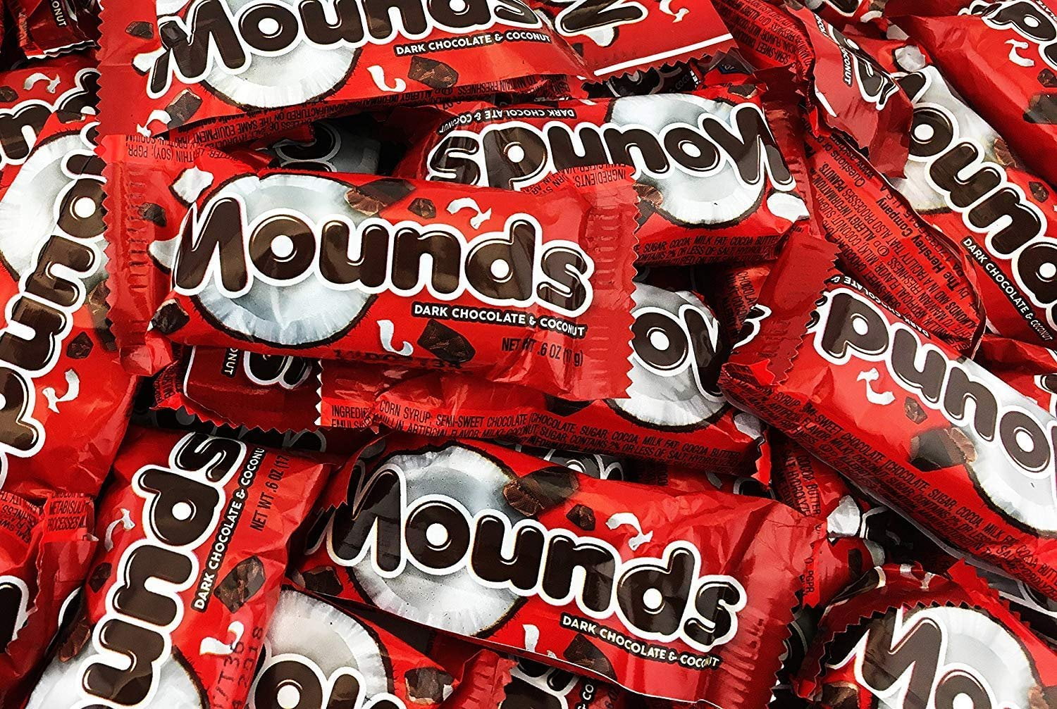 MOUNDS Dark Chocolate and Coconut, Snack Size Bag of 2 Pound