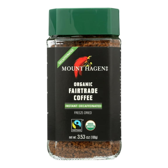 MOUNT HAGEN - Organic Fairtrade Instant Decaffeinated Coffee - 3.53 Oz, Case of 6