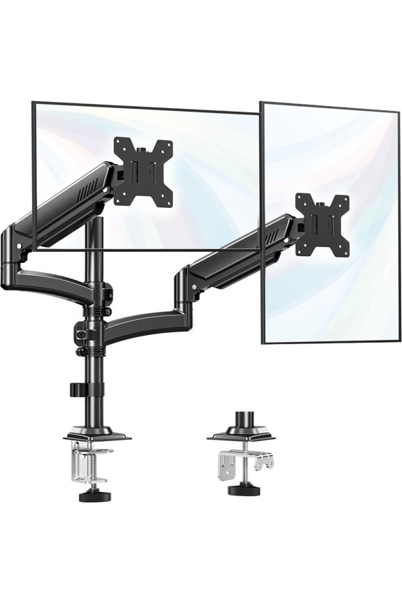 Freelift Dual Monitor Arm with Adjustable Gas Spring Stand, VESA 75x75/100x100, 4.4-22 lbs, Black