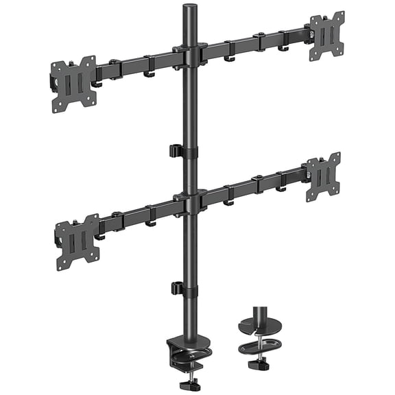 MOUNT PRO Quad Monitor Desk Mount, 4-Arm Monitor Stand for 13–32 Inch Flat, Each Arm Holds Up to 17.6 Lbs