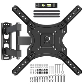 MOUNT PRO Full Motion TV Wall Mount for 26-65 inch Flat Curved TVs,Tilting TV Mount with Swivels Articulating Arms Max VESA 400X400mm, 77lbs
