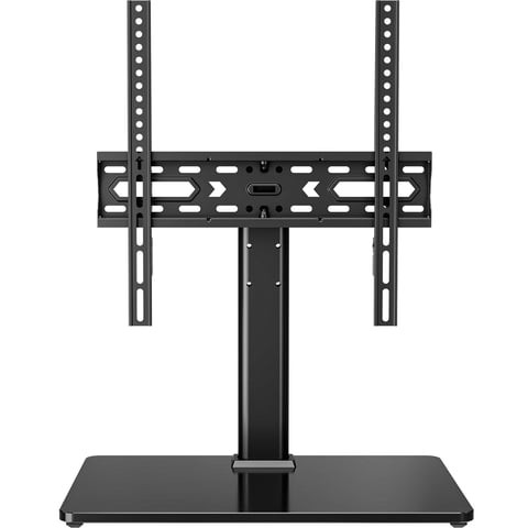 MOUNT PRO Universal Swivel Tabletop TV Stand for 32-65 inch TVs Flat Screens, Desktop TV Base with Height Adjustable Tempered Glass Base Holds up to 99 lbs