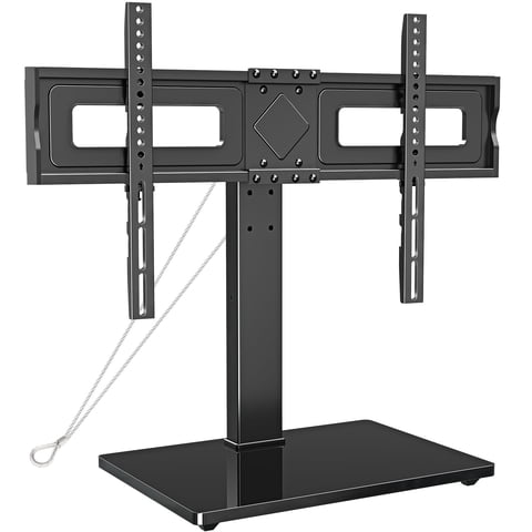 MOUNT PRO Universal Table Top TV Stand for 37-75" TVs, Max 600x400mm, Tabletop TV Mount with 9 Height Adjustable & Tempered Glass Base, Holds up to 88 lbs