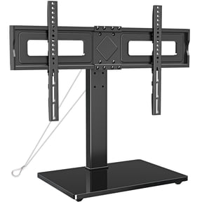 MOUNT PRO Universal Table Top TV Stand for 37-75" TVs, Max 600x400mm, Tabletop TV Mount with 9 Height Adjustable & Tempered Glass Base, Holds up to 88 lbs