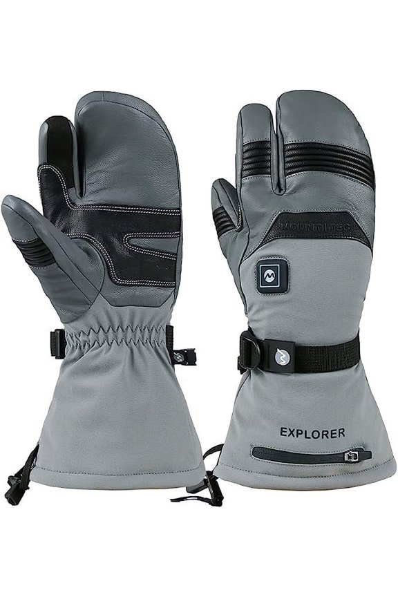 EXPLORER 5 MENS WOMENS BATTERY HEATED GLOVES 3-FINGER MITTEN S - GRAY