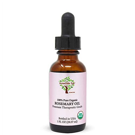 MOUNTAIN TOP Rosemary Essential Oil USDA Organic Pure Premium Therapeutic Grade Diffuser Oil For Aromatherapy, Herbal scents, 1 Fl Oz
