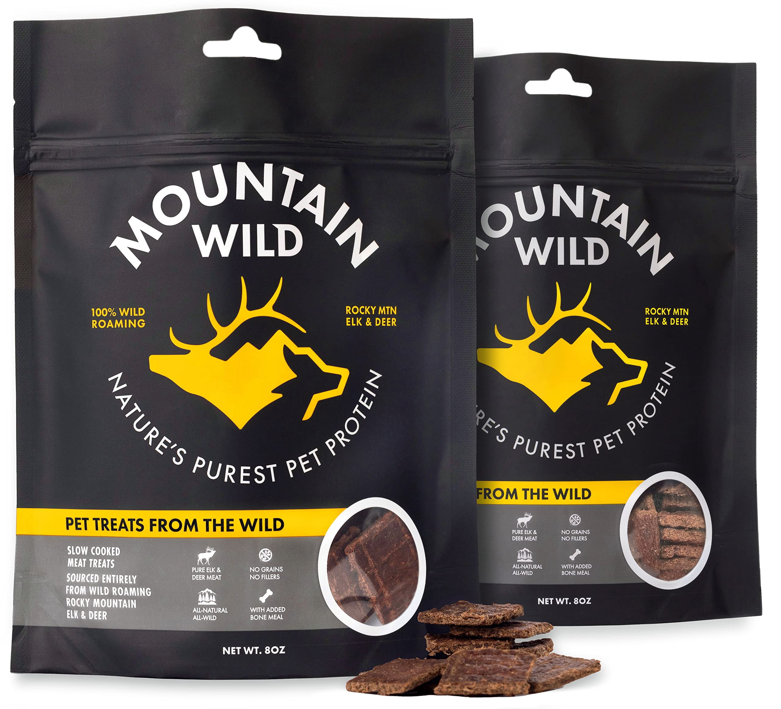 MOUNTAIN WILD Venison Jerky YPF5 Dog Treats, Grain Free, All Natural ... - No Fillers Dog Food Phytosterols