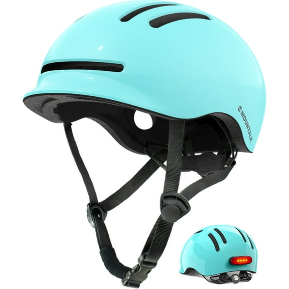 MOUNTALK Bicycle Helmets for Adults Men Women, Youth, Kids Helmets for 6 Years+ with Light(Aqua,M)