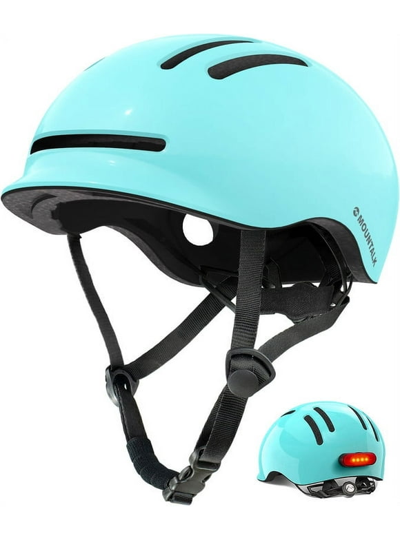 MOUNTALK Bicycle Helmets for Adults Men Women, Youth, Kids Helmets for 6 Years+ with Light(Aqua,M)