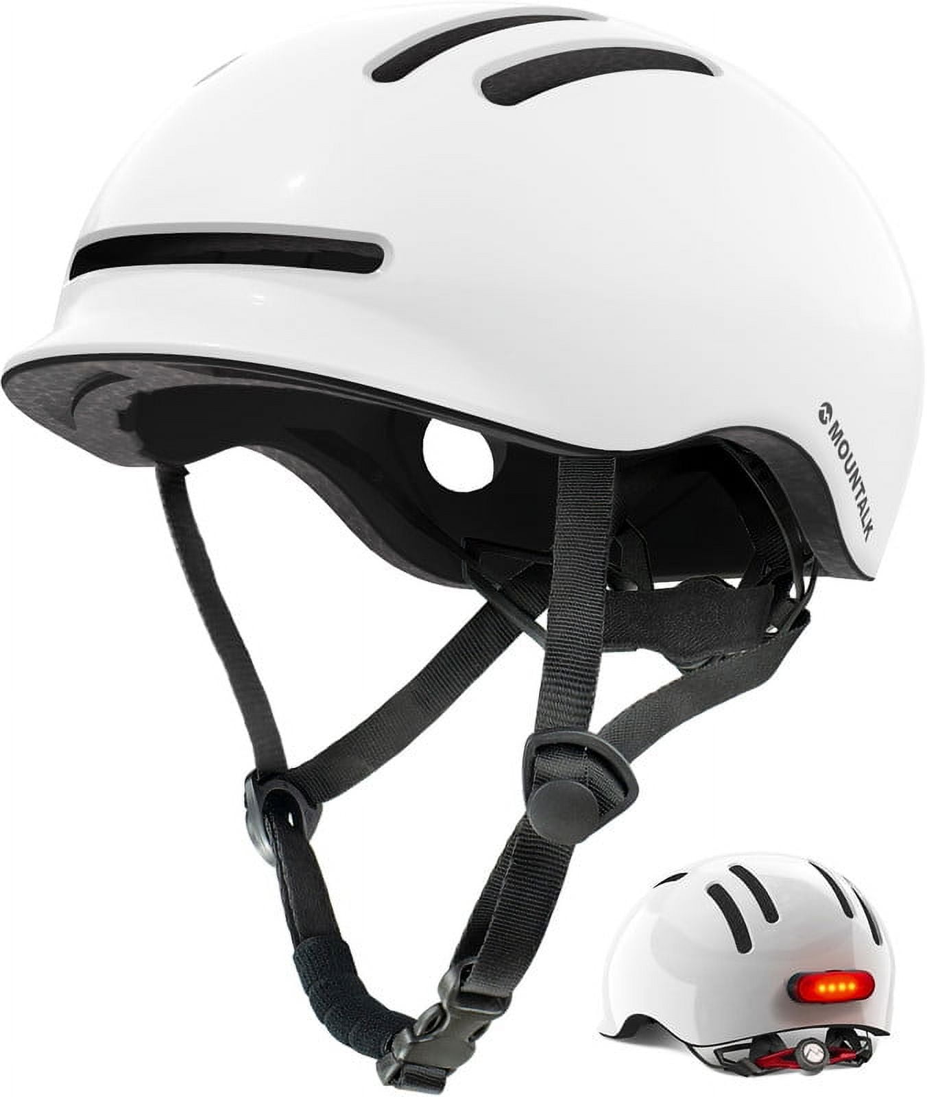 MOUNTALK Bicycle Helmets for Adults Men Women, Youth, Kids Helmets for 6 Years+ with Light(White