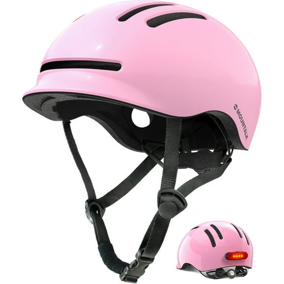 MOUNTALK Bicycle Helmets for Youth Boys/Girls , Kids Helmets for 6 Years+ with Light(Pink,S)