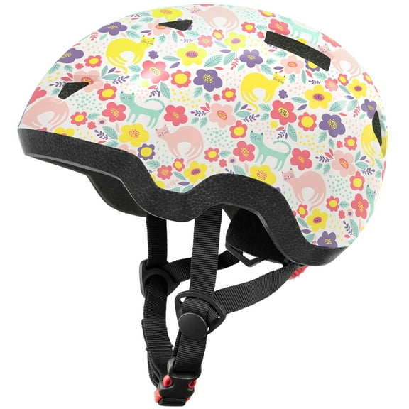 MOUNTALK Kids/Toddler Bicycle Helmet for Infant/Baby to Children 1/2/3/4/5/6/7/8 Years Old, Kids Helmets Ages 2-4/1-3,Skateboard Helmets for Boys and Girls,Flower kitten/S