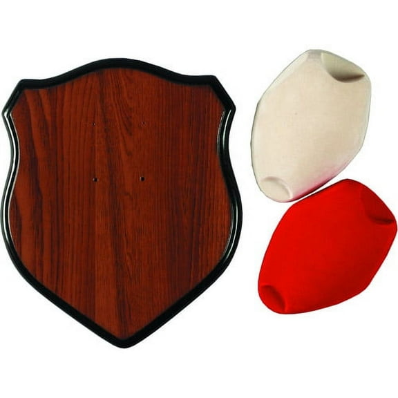 Hunters Specialties Deer Antler Mounting Kit - Hunting Easy-To-Assemble Wood Plaque Deer Mounting Kit with Red & Cream-Colored Skull Cover, Hardware Included