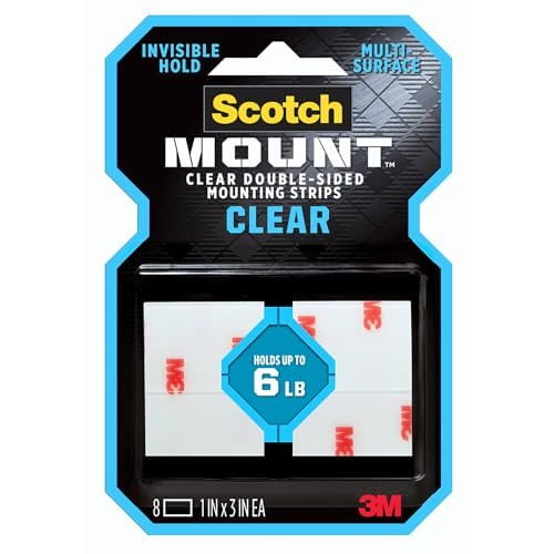Scotch Mounting Strip - PLTC 1X3 - Multicolor, Compatible With Glass