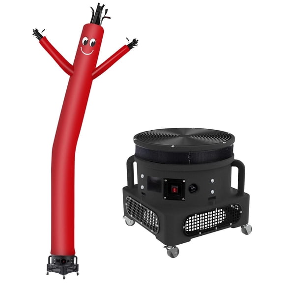 MOUNTO 20ft Red Inflatable Dancing Sky Puppet Tube Man with Blower for Events