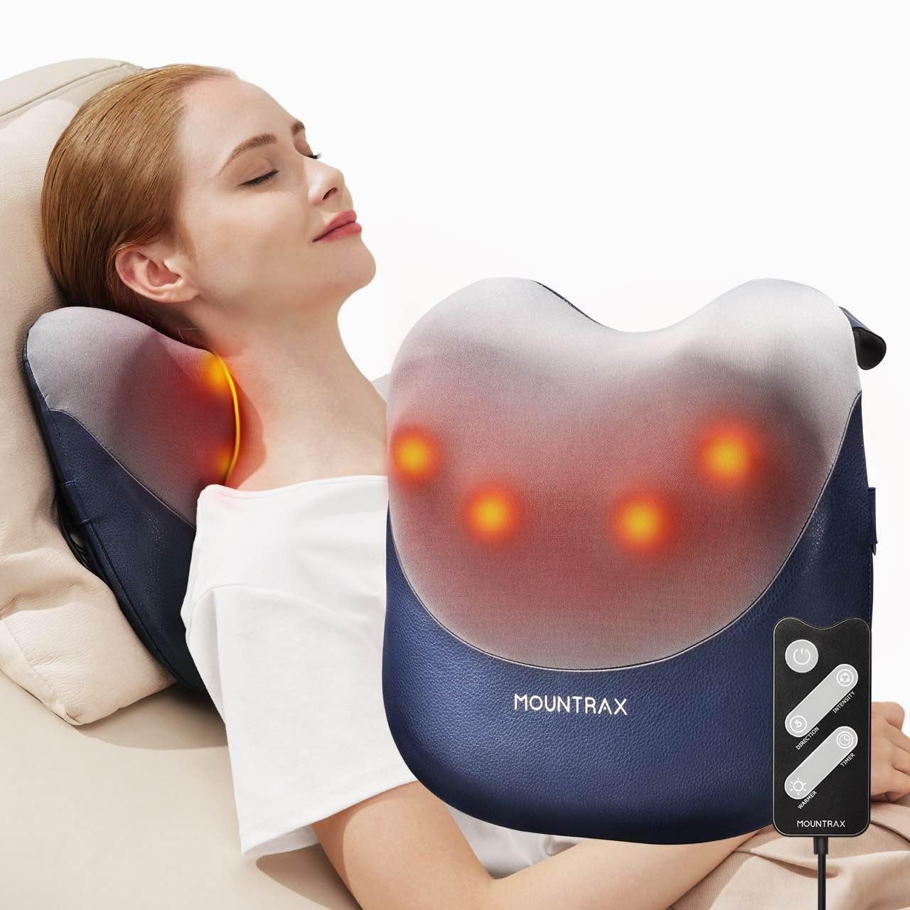 MOUNTRAX Back Massager with STF9 Heat, Shiatsu Neck and Back Massager