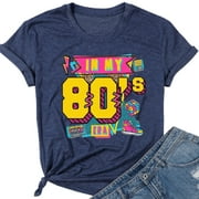 MOUSYA 80s Shirts for Women in My 80's Era Graphic Tee Vintage 80s Themed Style Outfit for Party