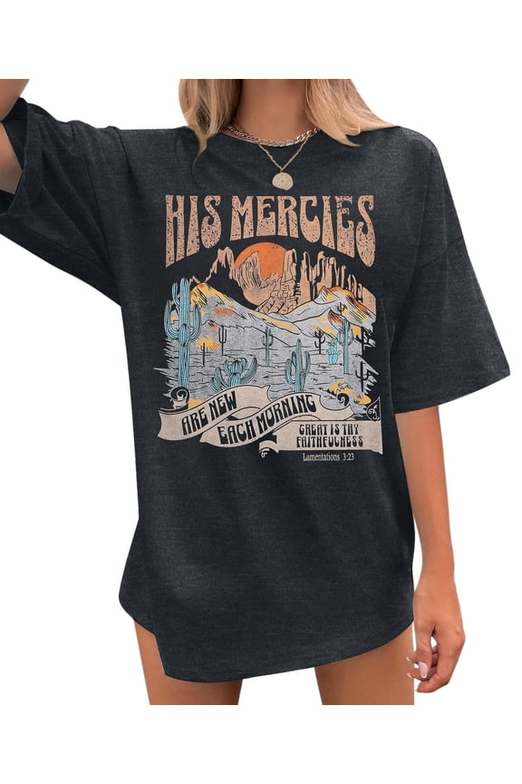 Christian Oversized T-shirts Woman Jesus Faith Tshirt Bible Verse Shirts Casual Christians Inspirational Tee Tops