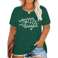 thumbnail image 1 of MOUSYA Christmas Plus Size Shirt Women Merry and Bright Tops Holiday Shirt Women Oversized Xmas Tee Fall Tops,2X, 1 of 13