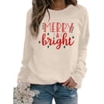 thumbnail image 1 of MOUSYA Christmas Sweatshirt Women Merry and Bright Christmas Shirt Christmas Crewneck Pullover Casual Blouse Tops, 1 of 10