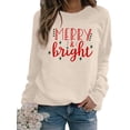 thumbnail image 1 of MOUSYA Christmas Sweatshirt Women Merry and Bright Christmas Shirt Christmas Crewneck Pullover Casual Blouse Tops, 1 of 10