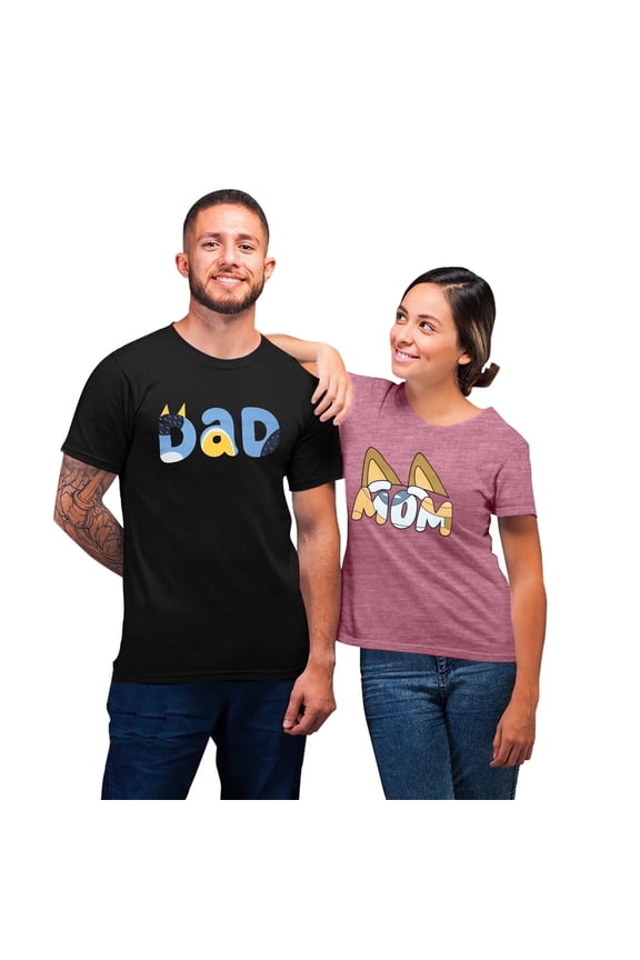 Dog Mom Shirt Mom and Dad Shirts Couple Outfit T-Shirt Casual Letter Graphic Top Tees