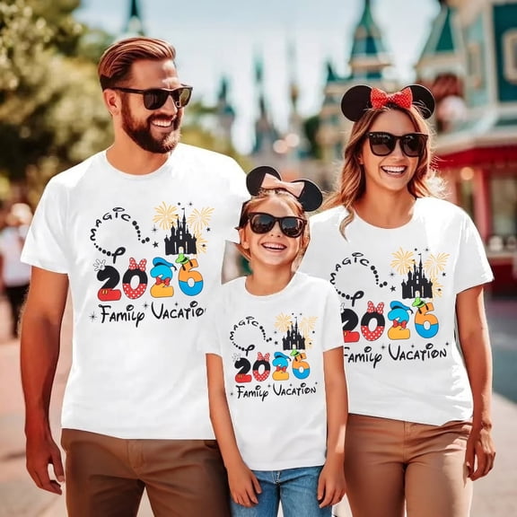MOUSYA 2026 Family Vacation Matching T-Shirts – Cruise Trip Summer Travel Tops for Family Reunion Beach Holiday for Women