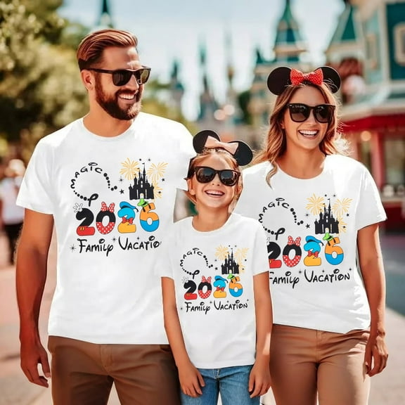 MOUSYA Family Vacation Shirts 2026 Family Matching Outfits Magical Tshirts for Family Cruise Trip Clothes Summer Travel Tops