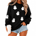 thumbnail image 1 of MOUSYA Halloween Sweatshirts for Women White Ghost Graphic Crewneck Pullover Shirt Spooky Fall Party Top, 1 of 13