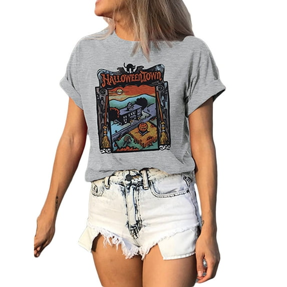 MOUSYA Halloweentown Shirt Women Halloween Movies T Shirt Funny Halloween Graphic Tee Top