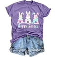 thumbnail image 1 of MOUSYA Happy Easter Shirts for Women: Bunny Shirt Easter Tshirt Rabbit Graphic T Shirts Casual Short Sleeve Tops, 1 of 12