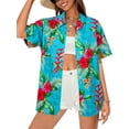 thumbnail image 1 of MOUSYA Hawaiian Shirts for Women Floral Leaves Printed Shirt Tropical Button Down Tops Summer Beach Blouse, 1 of 7