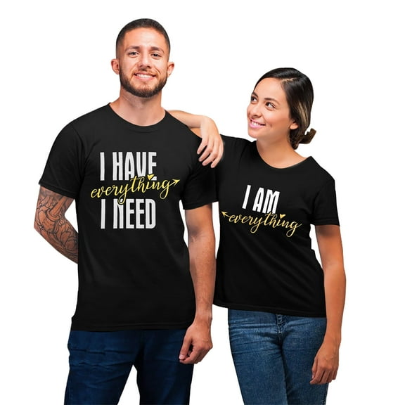 MOUSYA I Have Everything I Need Matching Shirt for Couples Him and Her T Shirt Funny Cute Graphic Honeymoon Tees Short Sleeve Tops