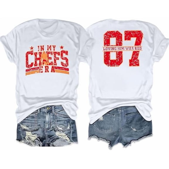 MOUSYA In My Game Day Era Football T-Shirts for Women Game Day Football Season Number 87 Tee Top