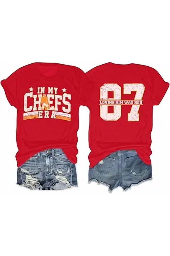 Football T-Shirts for Women In My Game Day Era Game Day Football Season Number 87 Tee Top