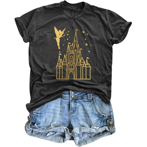 MOUSYA Magical Shirt for Women Magic Kingdom T-shirt Family Vacation Tee Castle Believe in The Magic Shirt Tops