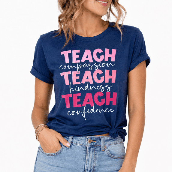 MOUSYA Teacher Shirt Women: Teach Tshirt Cute Teacher Life Shirts Special Education Back to School Tee Inspirational Graphic Tops